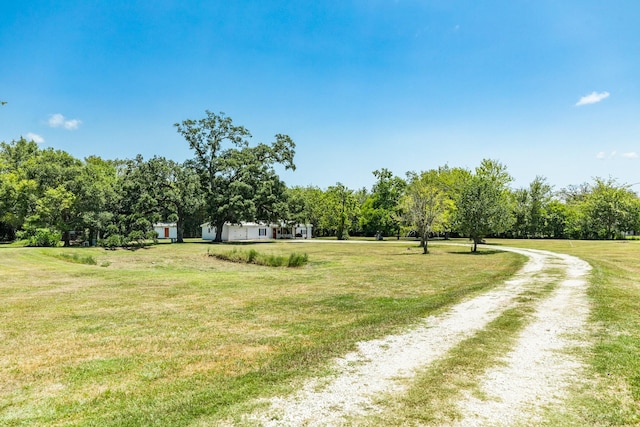 view of property's community featuring a lawn