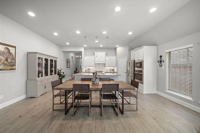 dining room featuring light wood-type flooring