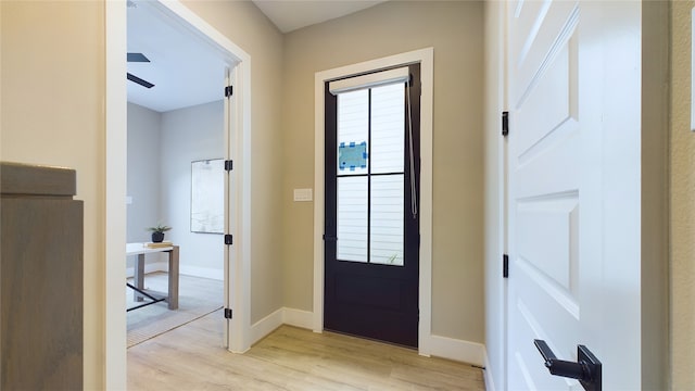 entrance foyer with light hardwood / wood-style flooring