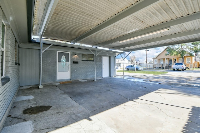 view of patio featuring a carport