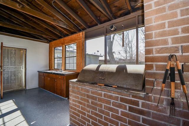 interior space featuring exterior kitchen