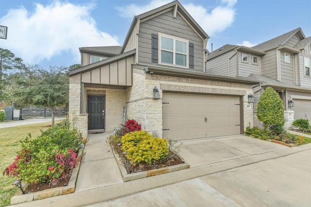 view of front of home with a garage