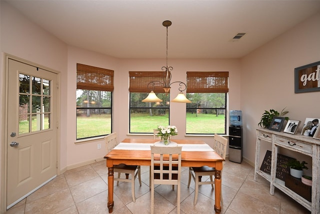 view of tiled dining space