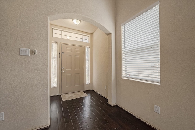 entrance foyer featuring dark hardwood / wood-style floors