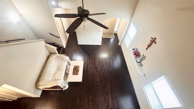 unfurnished bedroom with dark wood-type flooring