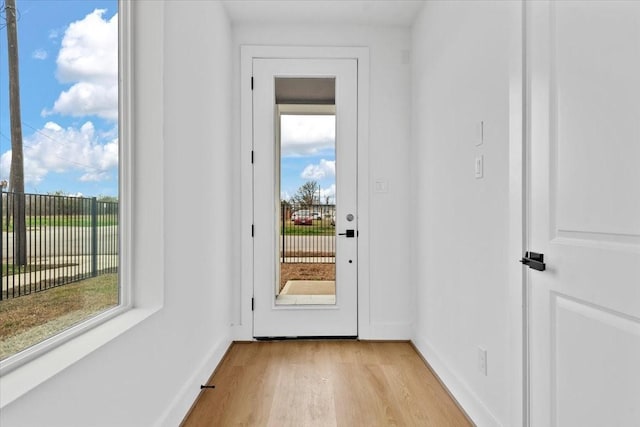 doorway featuring light hardwood / wood-style flooring