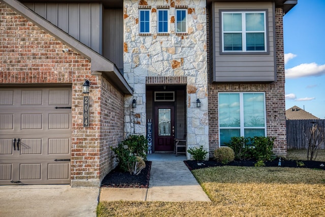 doorway to property with a yard