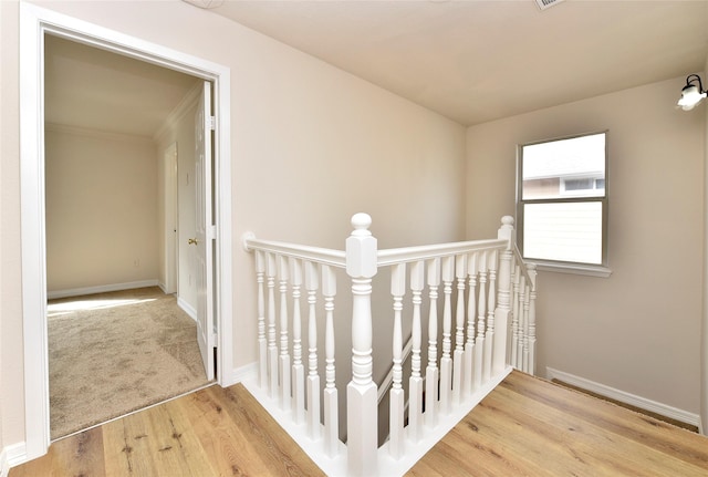 hallway with light wood-type flooring