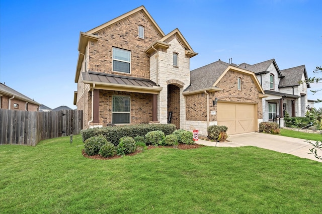 view of front of home with a front yard