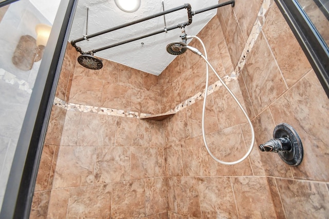 interior details with tiled shower