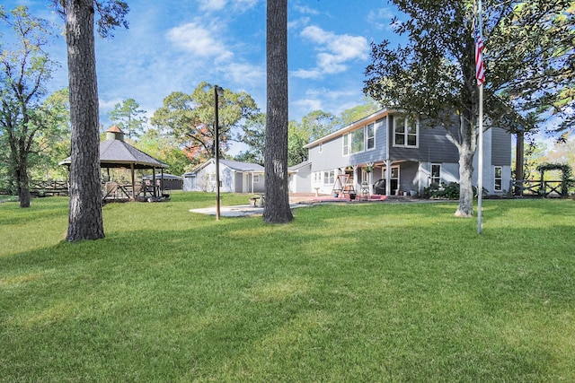 view of yard with a gazebo