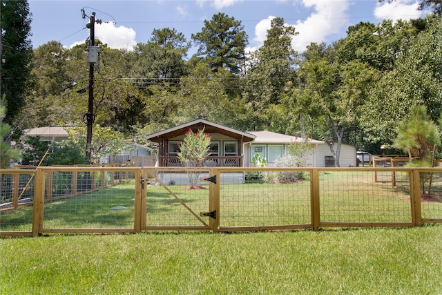 exterior space with a front lawn