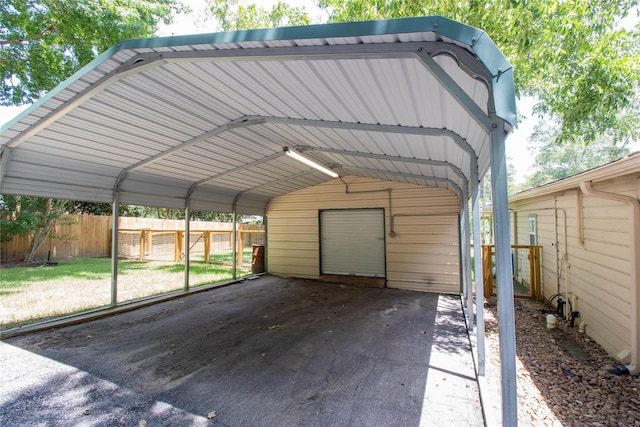 exterior space featuring a carport