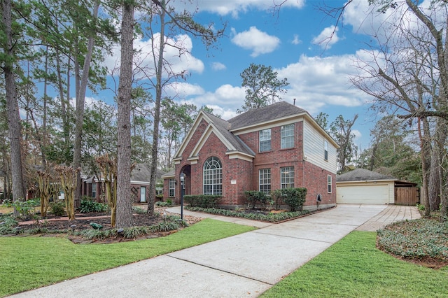 view of front of house with a front lawn