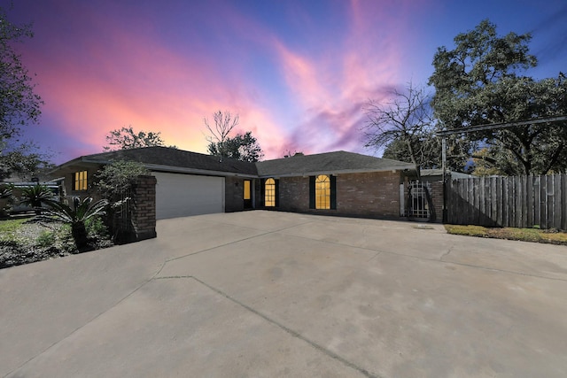 view of front facade with a garage