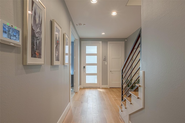 foyer featuring light hardwood / wood-style flooring