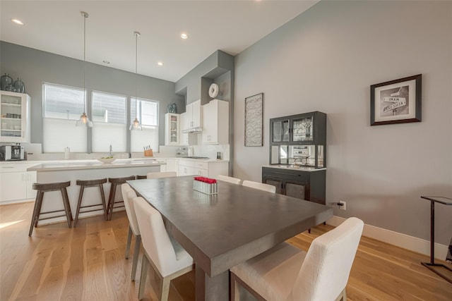 dining room featuring light hardwood / wood-style floors