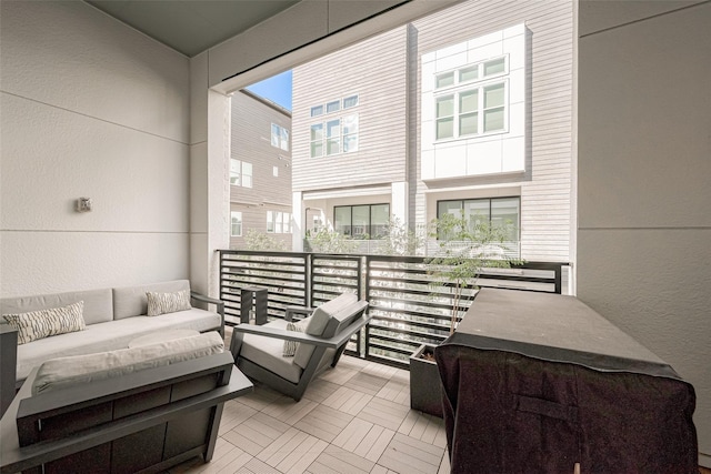 balcony featuring an outdoor living space