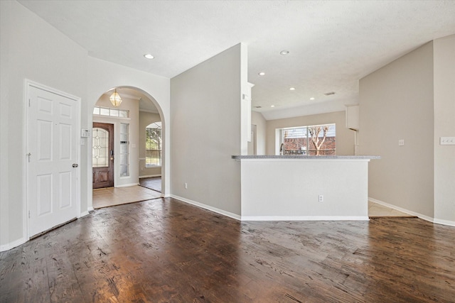 interior space with hardwood / wood-style floors and a wealth of natural light