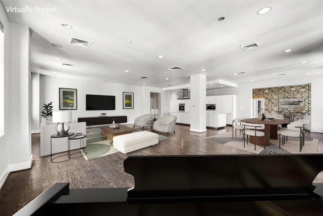 living room featuring hardwood / wood-style flooring