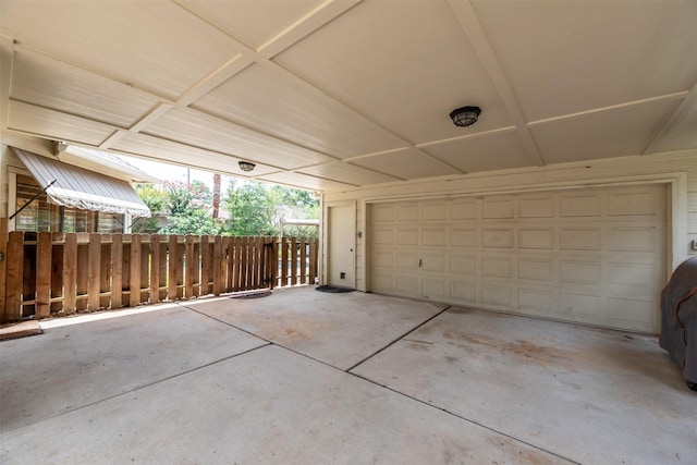 view of garage