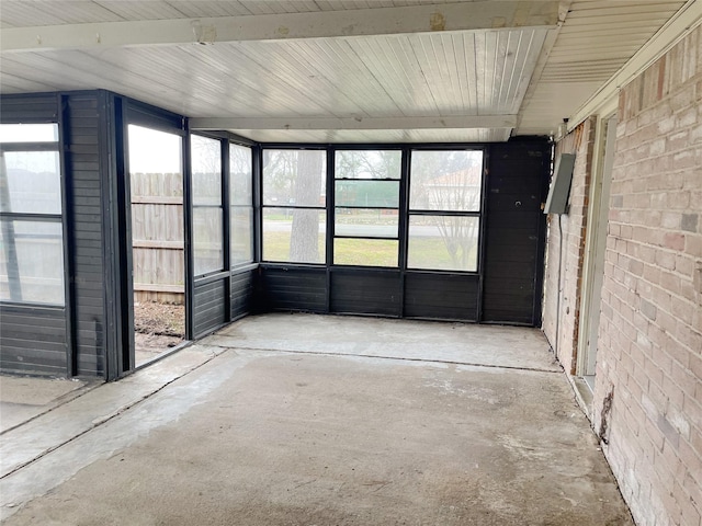 view of unfurnished sunroom