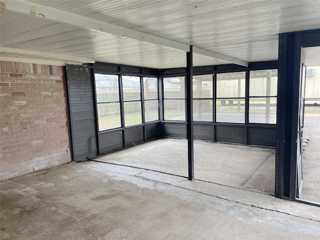 view of unfurnished sunroom