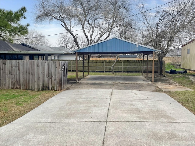 view of patio with a carport