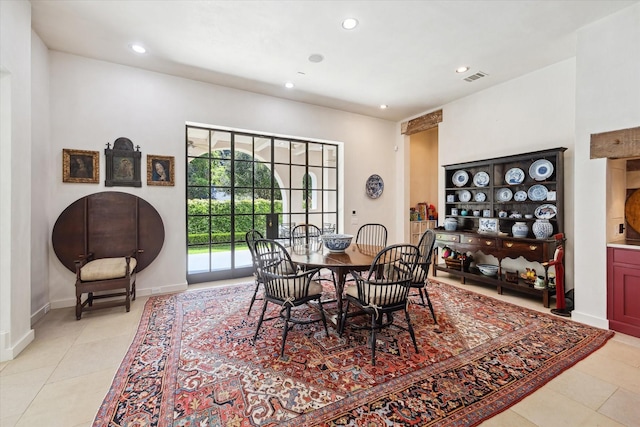 view of tiled dining area