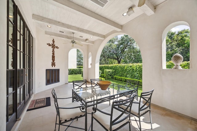 view of patio / terrace with ceiling fan