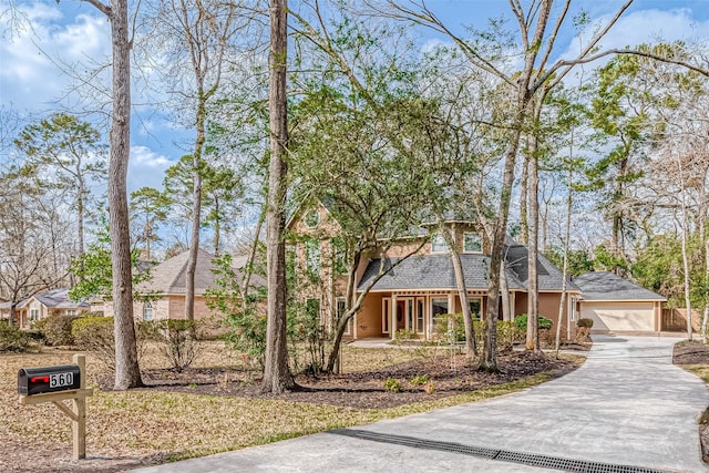 view of front of house with a garage