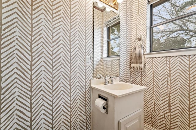 bathroom featuring vanity and plenty of natural light