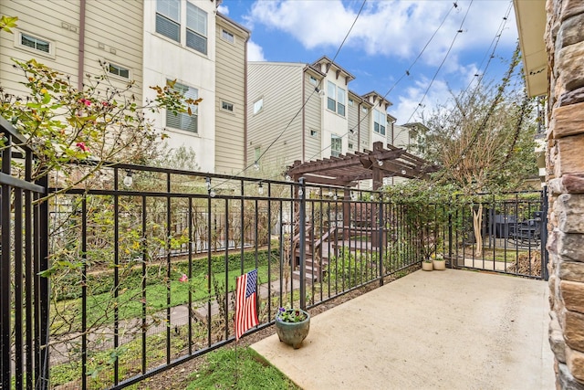 balcony with a pergola