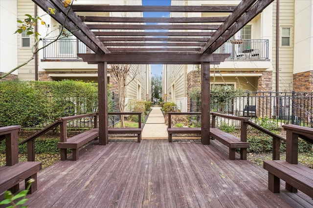 deck with a pergola