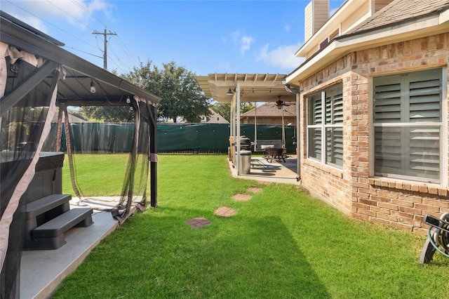 view of yard with a gazebo