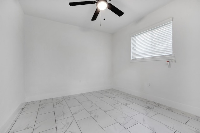 unfurnished room with ceiling fan