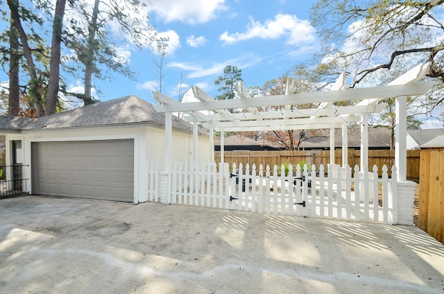 view of garage