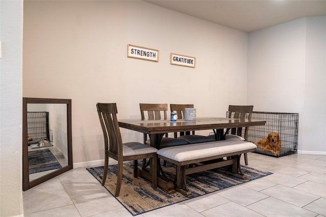 view of tiled dining area