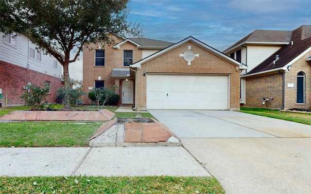 view of property featuring a garage