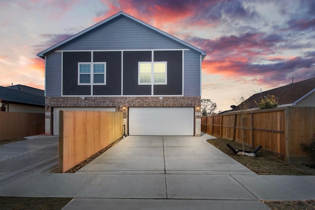 view of front facade with a garage