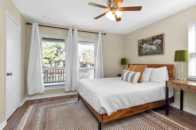 410 Indian Shr, Livingston, TX 77351 - bedroom featuring wood finished floors and a ceiling fan