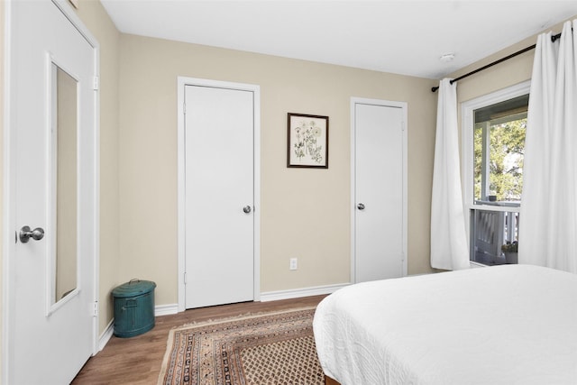 bedroom featuring hardwood / wood-style floors