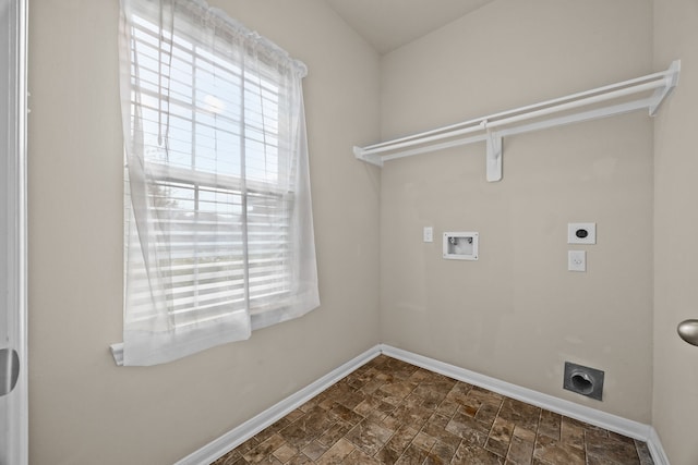 washroom featuring laundry area, plenty of natural light, washer hookup, and electric dryer hookup