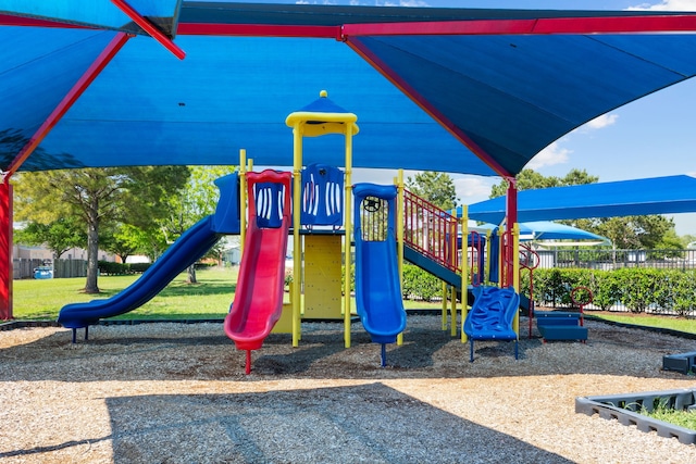 community play area featuring fence