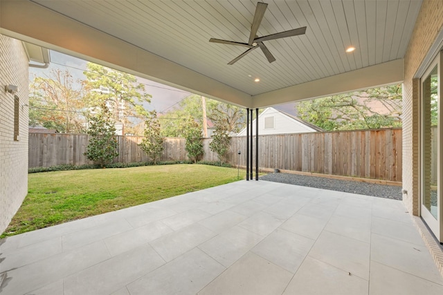 view of patio / terrace with ceiling fan