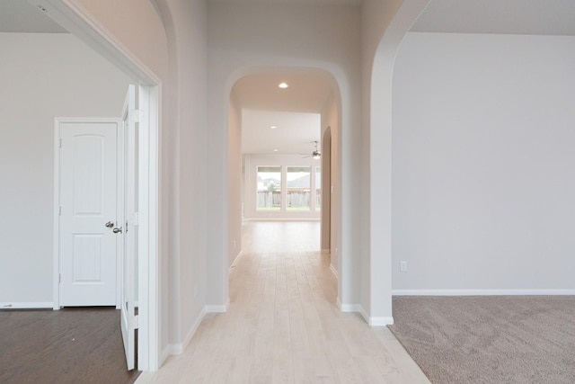 hallway featuring light hardwood / wood-style floors