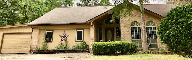 view of front of house with a garage