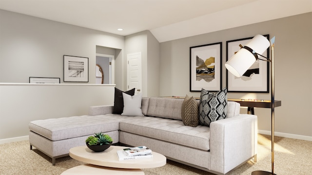 3606 Ohenry Dr, Montgomery, TX 77356 - carpeted living area featuring baseboards and recessed lighting
