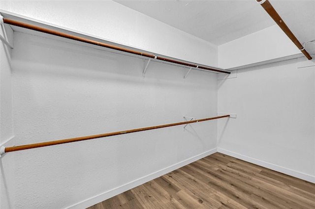 walk in closet featuring hardwood / wood-style flooring