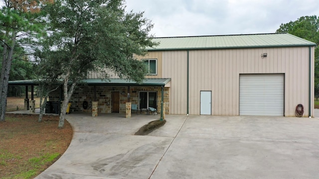 view of outbuilding featuring a garage